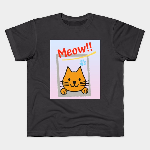 Photo Cat Kids T-Shirt by Silverwind
